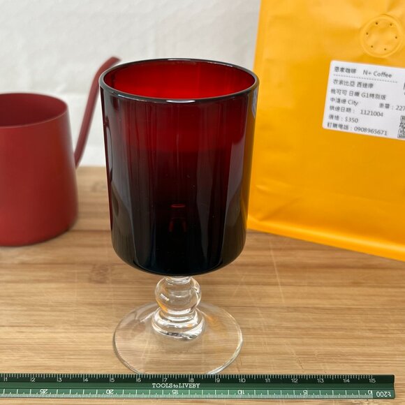 Vintage MCM deep red stemmed glass - Picture 5 of 5